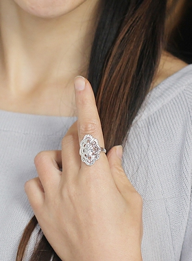 纯银活口复古可调节夸张生日戒指