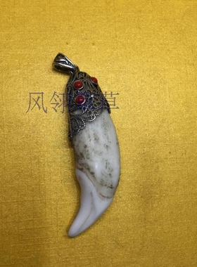 镶嵌牙齿项链包银吊坠饰品护身符