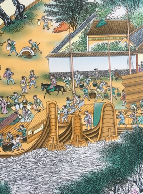 清明上河图客厅瓷板画中式