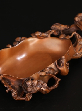 纯紫铜虬松办公室摆设工艺烟缸