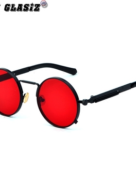 2025潮人朋克风复古圆形太阳镜