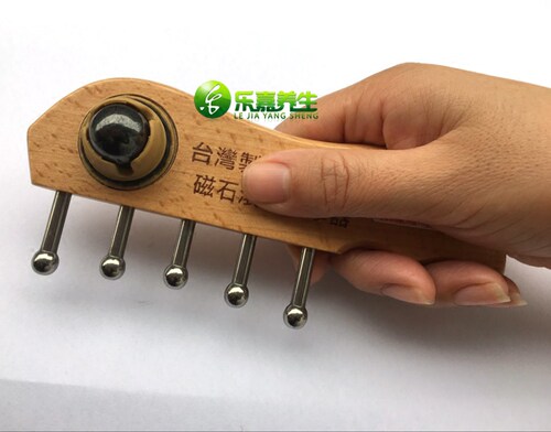 头疗颈椎按摩器不锈钢360度磁石滚珠磁疗台湾无痕刮痧梳子 - 图0