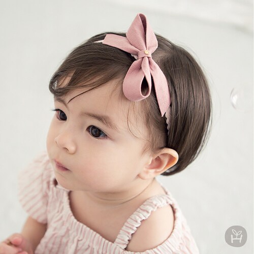 F238韩国进口3-12个月婴幼儿童发带 公主头花 女宝宝百天摄影配饰 - 图1