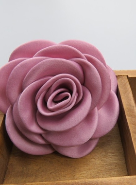 新款韩版立体山茶花布艺绸缎8cm