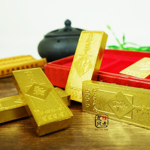 合金元宝12个整盒装金砖金条家居店铺招财聚财 供奉用品 缺金摆件 - 图2