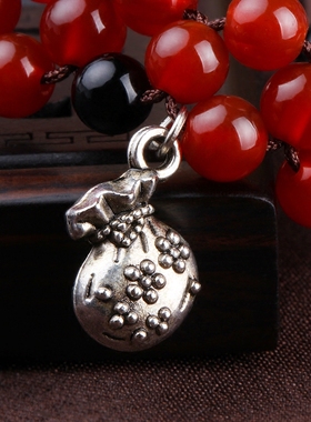 复古红玛瑙手链女手串