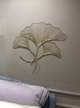 立体银杏铁艺新中式金属墙面装饰