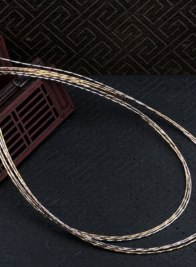 s925银项圈锁骨链搭配DIY丝线18K