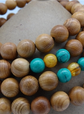 天然南方红豆杉木手链红木念珠