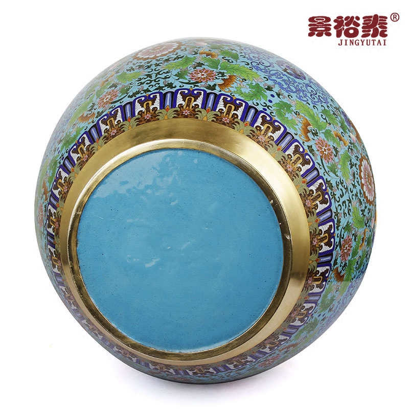 正宗景泰蓝福运宝缸铜胎珐琅风水缸书画缸鱼缸风水镇宅招财摆件 - 图3