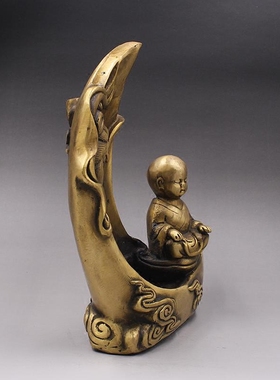 仿古风小沙弥倒流香拜佛家居装饰