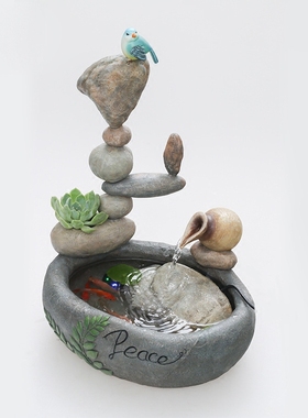 田园风开业礼品加湿器假山流水