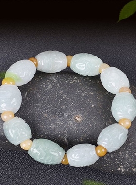 翡翠路路通缅甸玉石福禄寿手串