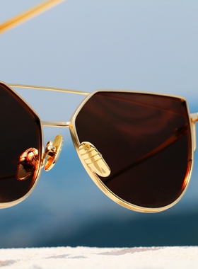 海外代购复古猫眼通用防UV墨镜