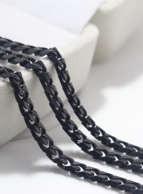 5mm黑色个性男生钛钢项链韩潮