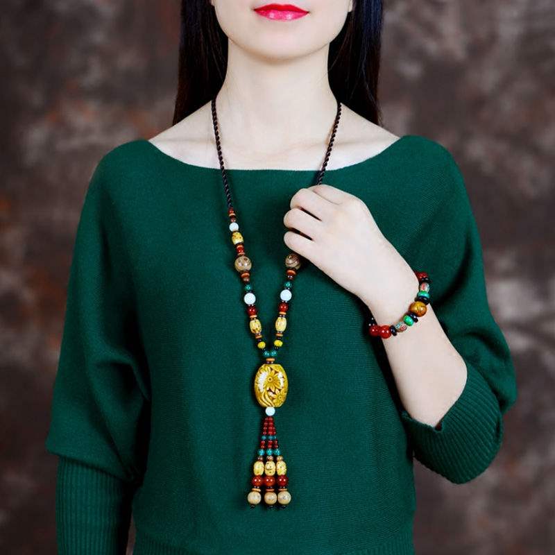 民族风毛衣链陶瓷民族风陶瓷玛瑙