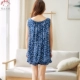 Mùa hè mới cotton lụa mỏng Bộ đồ ngủ ngọt ngào Hàn Quốc áo lụa không tay quần short hai mảnh phù hợp với dịch vụ nhà cotton nhân tạo - Giống cái bộ đồ ngủ lông cừu nữ  Giống cái