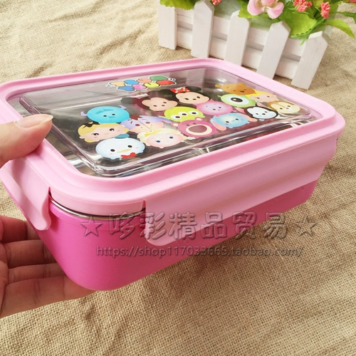 Детский ланч-бокс из нержавеющей стали для школьников, японская мультяшная обеденная тарелка