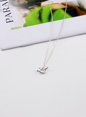 纯银爱心情结女士简约气质锁骨链