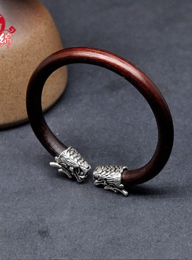 西藏野生无节开口配饰鸡血藤手镯