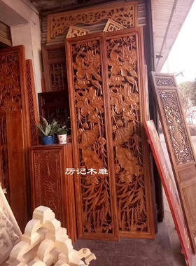 欧式风玄关隔断吊顶东阳木雕定制