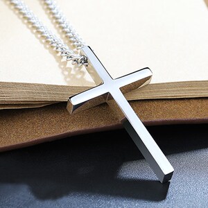 带证书 贝美芬925纯银十字架吊坠情侣项链男女吊坠男生饰品新款