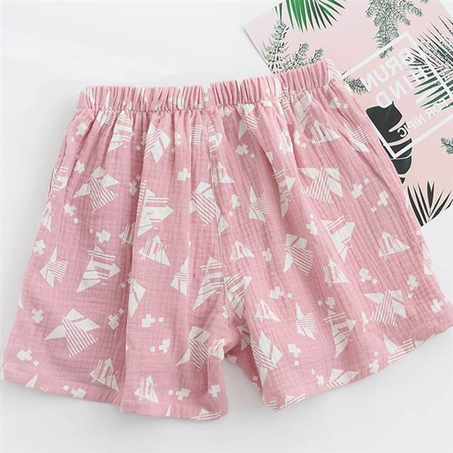 Giặt quần short phần mỏng đồ ngủ vài mùa hè bông nữ gạc bông nam năm quần cotton quần thường nhà - Quần tây quần thể thao nam Quần tây