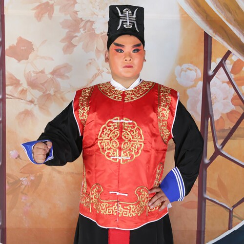 戏曲衙役官兵勾金坎肩古装公差迎亲轿夫捕快王朝马汉坎肩演出服装 - 图2