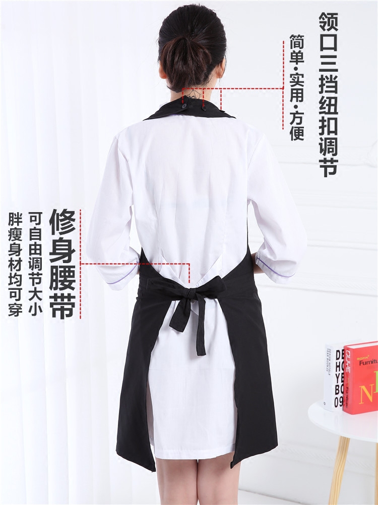 韩版时尚围裙美容师工作服咖啡美甲母婴店餐厅服务员围裙定制logo