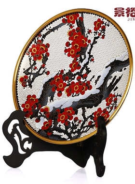 客厅手工艺品景裕泰铜胎中式