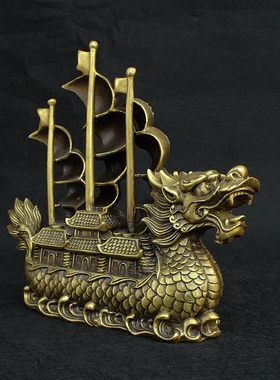 一帆风顺满载而归财运亨通龙船