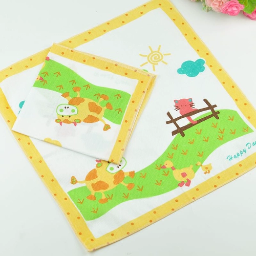 Детский хлопковый мультяшный носовой платок для детского сада, японский слюнявчик