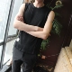 Áo vest nam thể thao Hàn Quốc phiên bản áo vest nam mùa hè cotton thể thao tay áo thun nam cơ bắp nam vest trẻ trung - Áo vest cotton