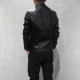Quần áo da nam mùa thu mới 6912 Slim Phiên bản Hàn Quốc đẹp trai cổ áo ngắn cổ áo khoác da áo khoác nam quần áo - Quần áo lông thú áo bò nam Quần áo lông thú