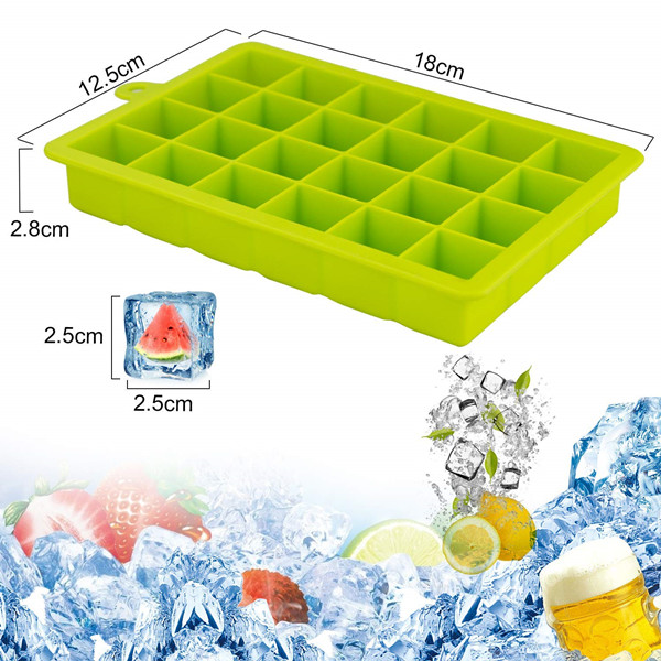 15/24Cubes Silicone Ice Cube Tray Molds with Lid硅胶冰格带盖 - 图1