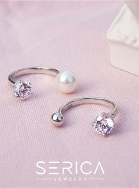 纯银名媛风网红同款戒指大钻石