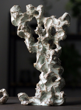 景德镇摆件陶瓷假山禅意中式