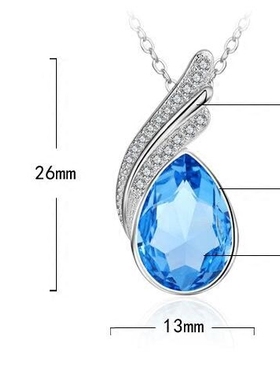 银蓝色百搭饰品项链防过敏吊坠