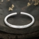 Jiu Le 999 sterling bạc kết cấu hoa sen dân tộc vòng tay gió nữ rắn mở quà tặng ngày của mẹ cho mẹ - Vòng đeo tay Cuff