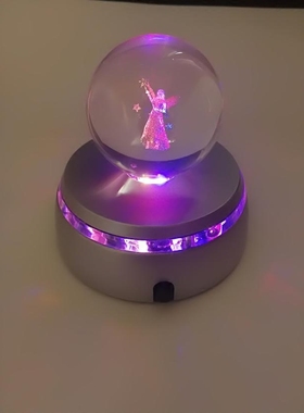 七彩led电子发光水晶鸡蛋灯座