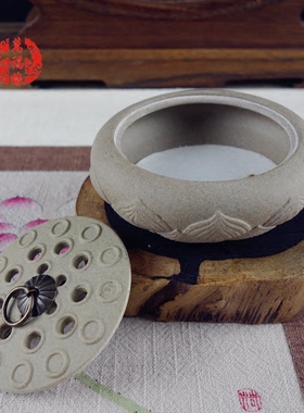 铜环莲花仿古小香炉熏香炉