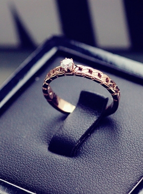 克拉钻日式轻奢戒指女裸钻日韩版