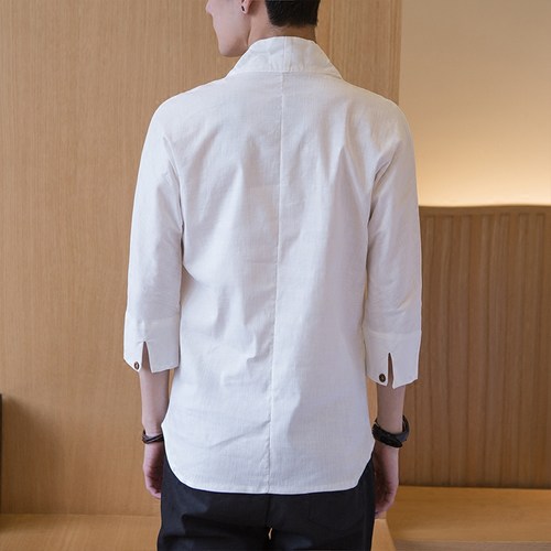 夏季中国风现代唐装男古风青年改良版汉服僧服居士服禅修服茶人服 - 图3