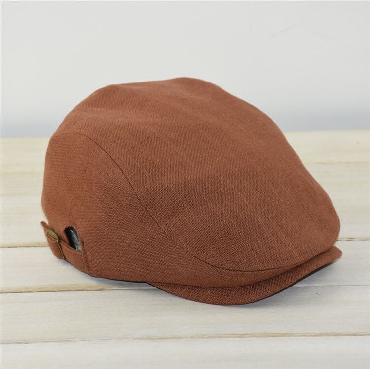 精品亚麻鸭舌帽英伦风男士帽子休闲时尚贝雷帽百搭纯色导演帽 - 图2