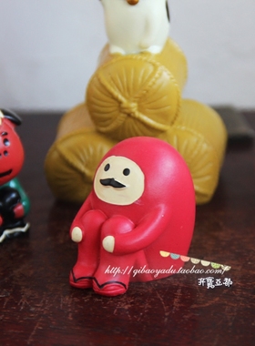 日式风招财祈福鲤鱼达摩摆件