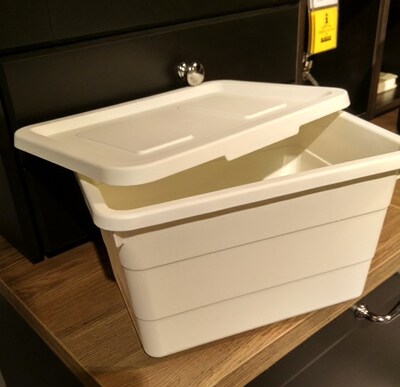 宜家索克比附盖储物盒收纳整理家庭收纳用具储物箱收纳箱 虎窝淘