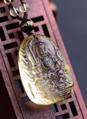 巴西文殊菩萨生肖兔天然黄水晶