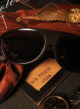 原创纯手工纯银十字空军牛角墨镜