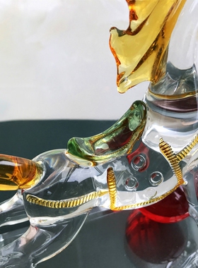 水晶马到成功生肖送礼物大摆件