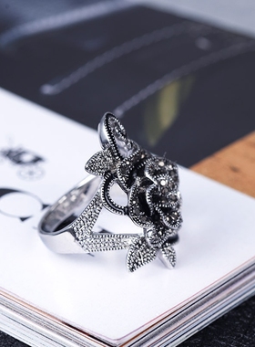 日韩流行玫瑰花朵欧美夸张戒指